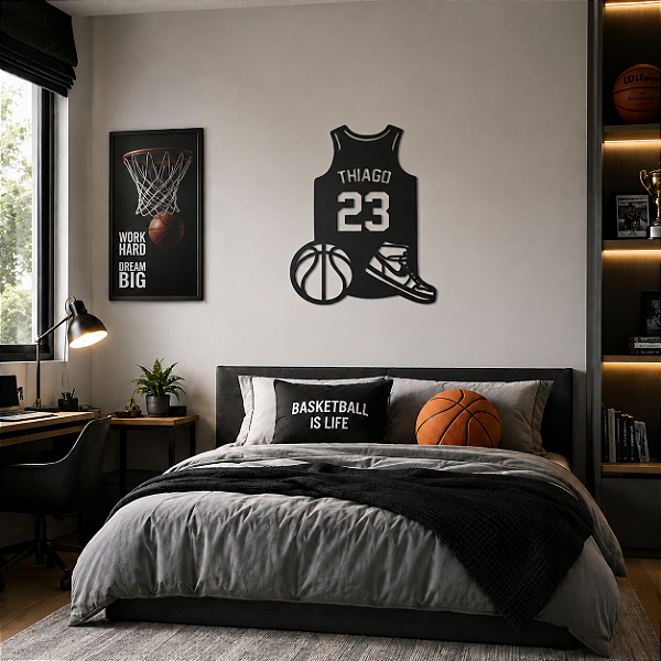 Aplique mdf - Camisa de Basquete - Nome e Número Personalizado