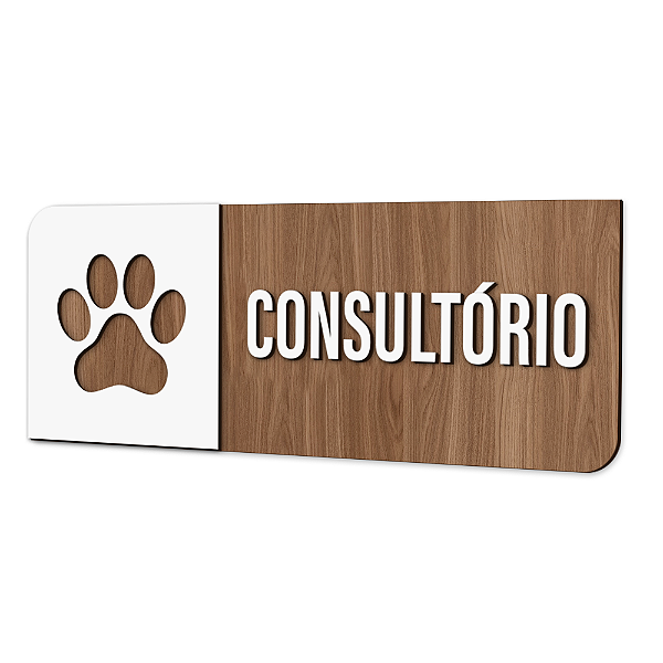 Placa de Sinalização Indicativa - Consultório  - Pata