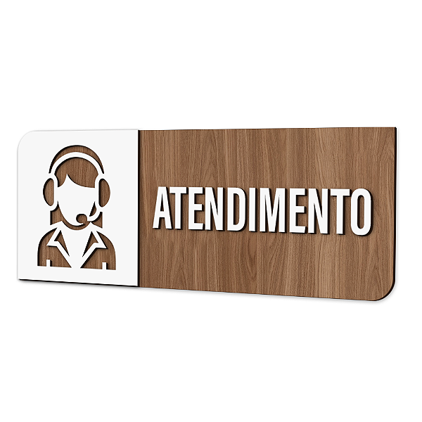 Placa de Sinalização Indicativa - Atendimento