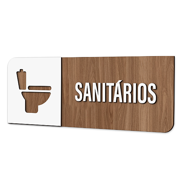 Placa de Sinalização Indicativa - Sanitários