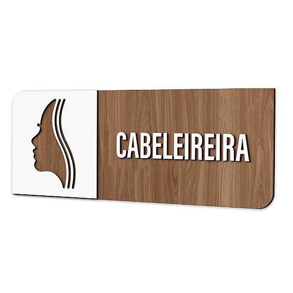 Placa de Sinalização Indicativa - Cabeleireira
