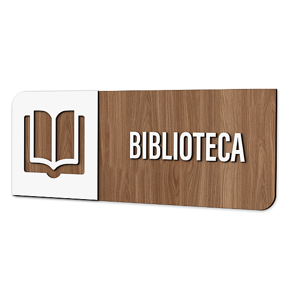 Placa de Sinalização Indicativa - Biblioteca