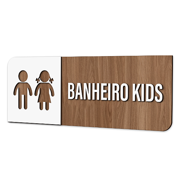 Placa de Sinalização Indicativa - Banheiro Kids