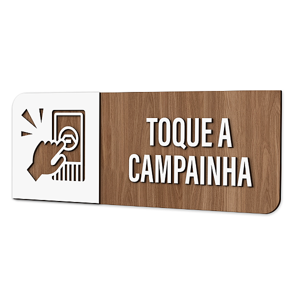Placa de Sinalização Indicativa - Toque a Campainha