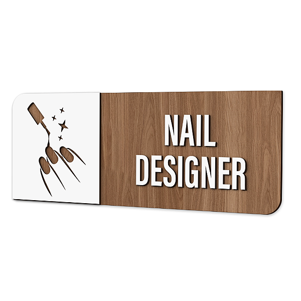 Placa de Sinalização Indicativa - Nail Designer