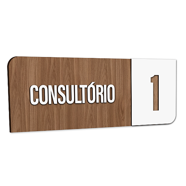 Placa Sinalização Indicativa Consultório - Numerado