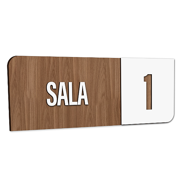 Placa Sinalização Indicativa Sala Numerada