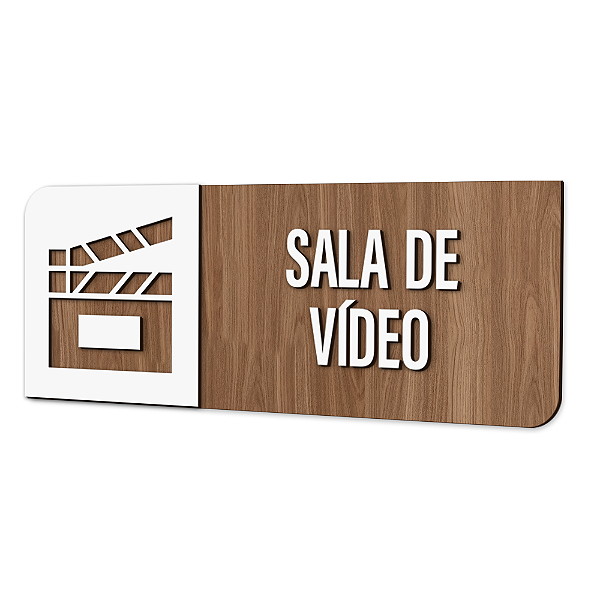 Placa de Sinalização Indicativa - Sala de Vídeo