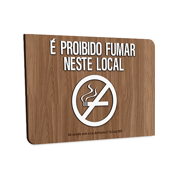 Placa de Sinalização Indicativa - Proibido Fumar - Nacional