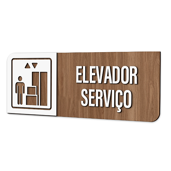 Placa de Sinalização Indicativa - Elevador de Serviço