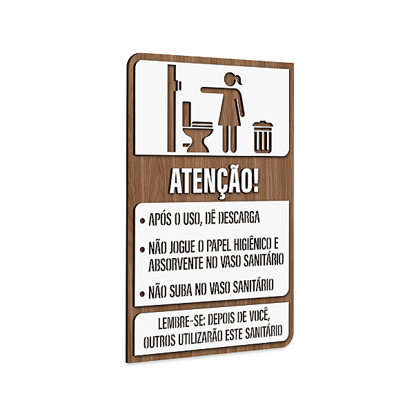 Placa Sinalização Indicativa Regras Uso Banheiro Feminino