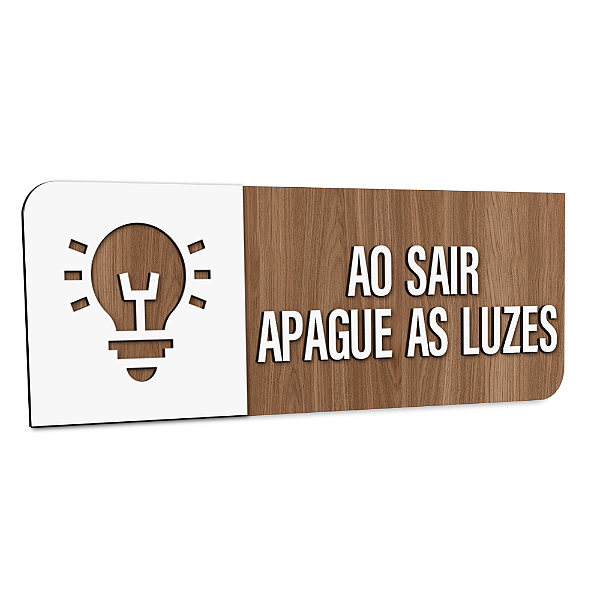 Placa Sinalização Ao Sair Apague as Luzes