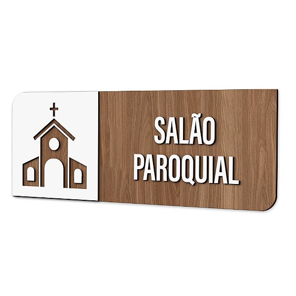 Placa de Sinalização Indicativa - Salão Paroquial