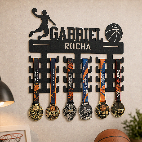 Porta Medalhas - Basquete - Personalizado