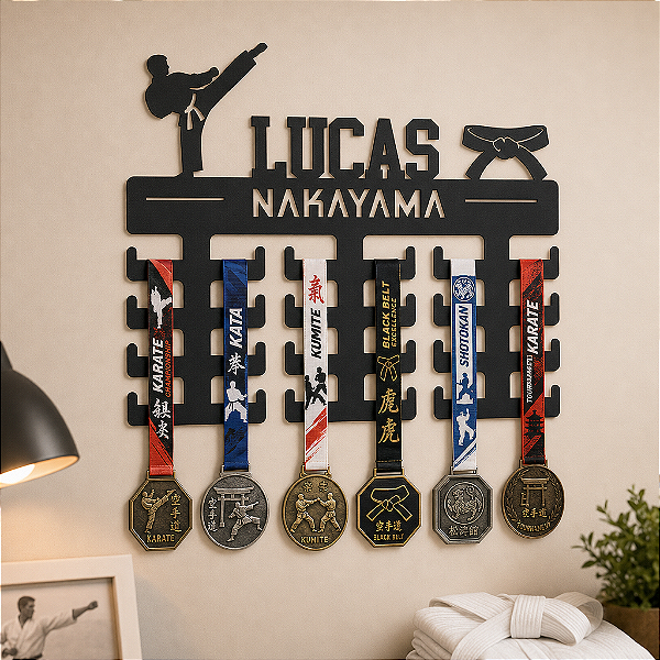 Porta Medalhas - Karatê - Personalizado
