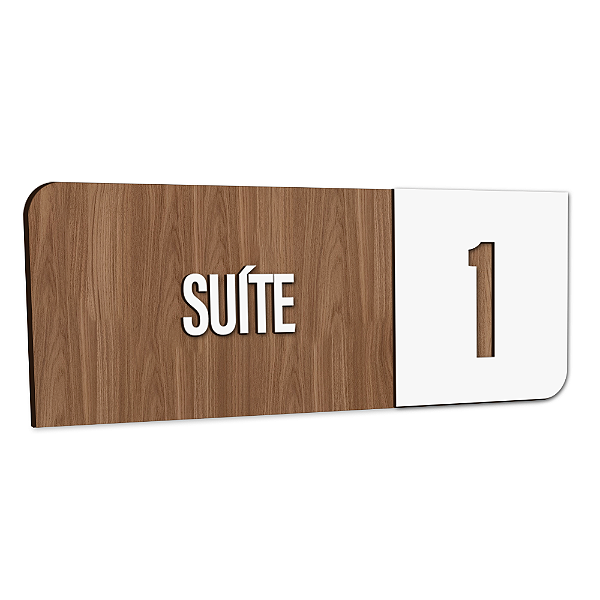 Placa Sinalização Indicativa Suíte Numerada