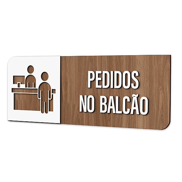 Placa de Sinalização Indicativa - Pedidos no Balcão