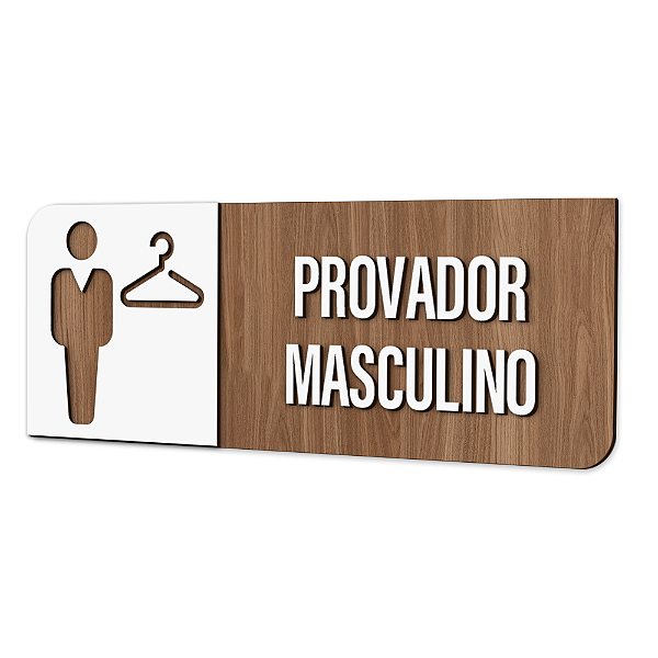 Placa de Sinalização Indicativa - Provador Masculino