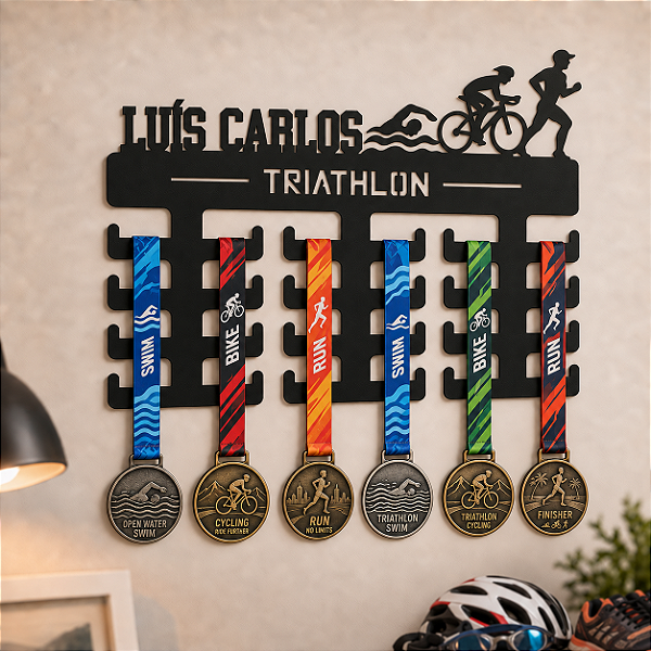 Porta Medalhas - Triathlon - Personalizado