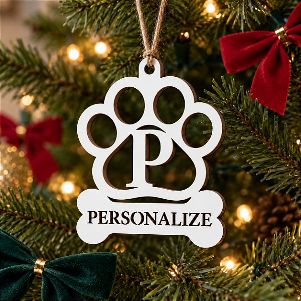 Bola de Natal Pata Personalizada – Inicial e Nome