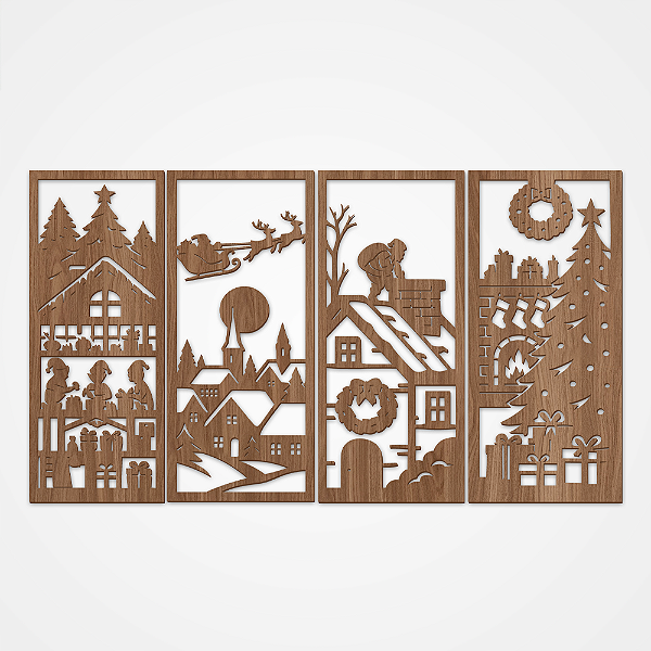 Painel - Natal - Conjunto 4 Peças Noite de Natal