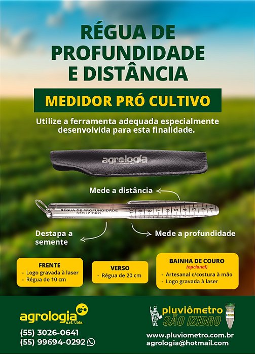 Régua de Profundidade e Distância -  MEDIDOR PRÓ-CULTIVO