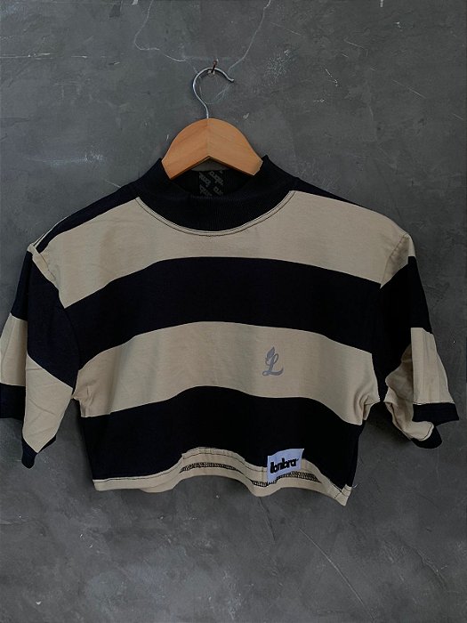 Cropped Listrada Caramelo