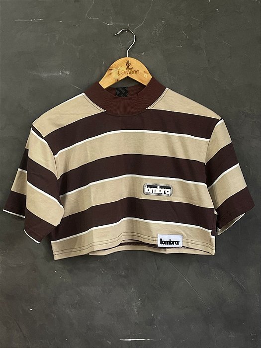 Cropped Listrada Cappuccino Marrom