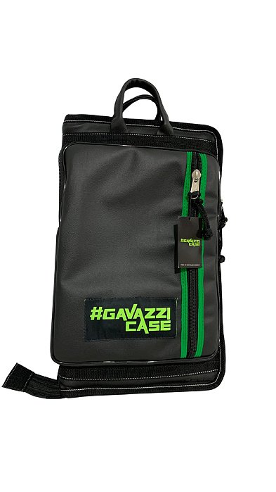 BAG PARA BAQUETAS -COURO LUXO - PRETO E VERDE