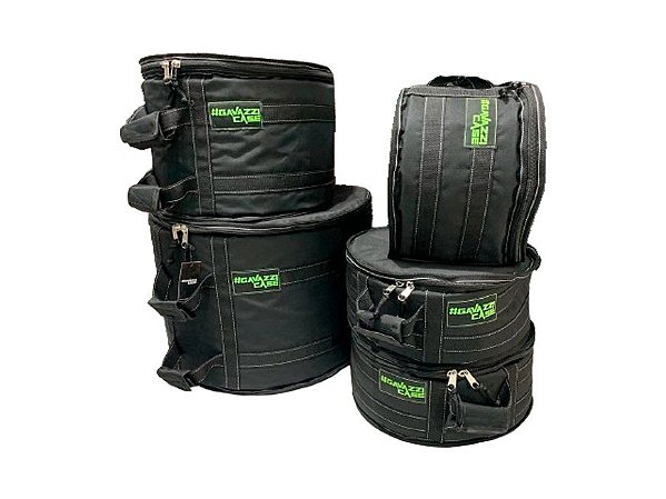 KIT DE HARD BAG 10, 12, 14Cx, 14 e 22” TODO PRETO