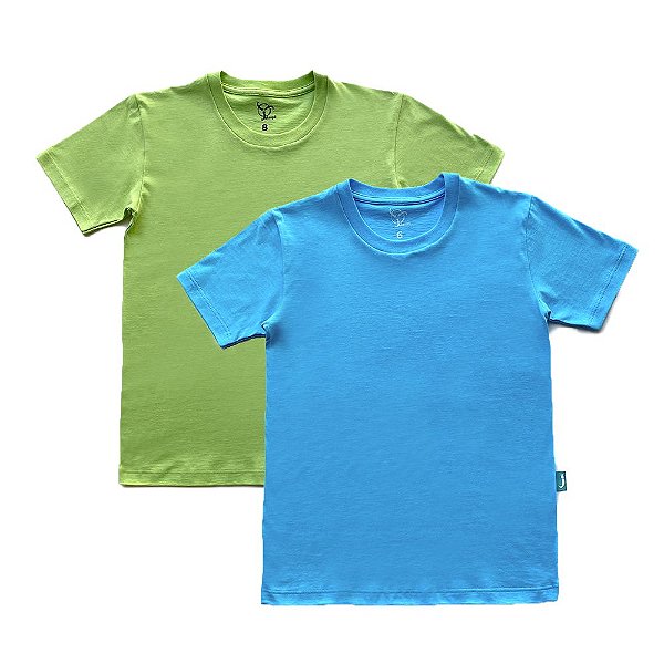 Kit 2 Camisetas Infantil Menino Jokenpô Verde e Azul