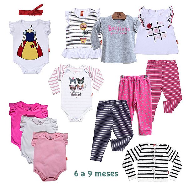 Combo 20 peças roupas infantil menina branco