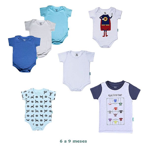 Combo roupa infantil 12 peças bebê menino branco