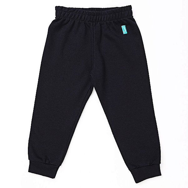 Calça Jokenpô Infantil Moletom Com Punho Preta