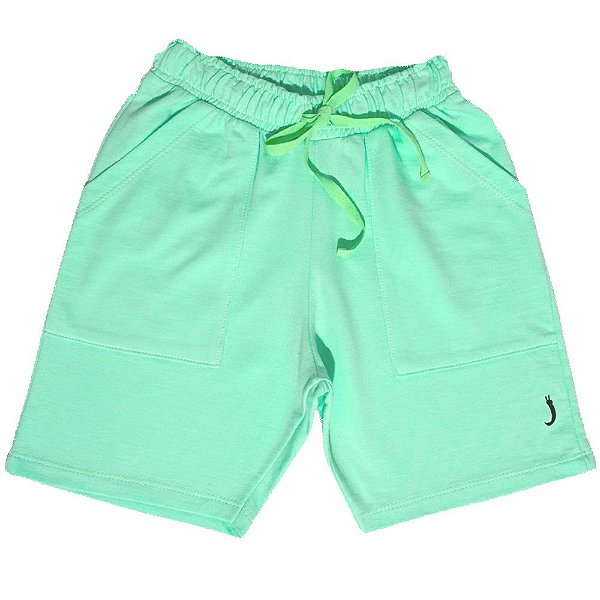 Bermuda Infantil Jokenpô Malha Masculina Verde Água