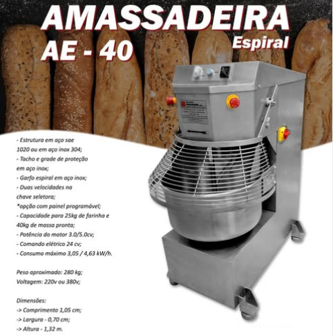 Amassadeira Espiral AE 40