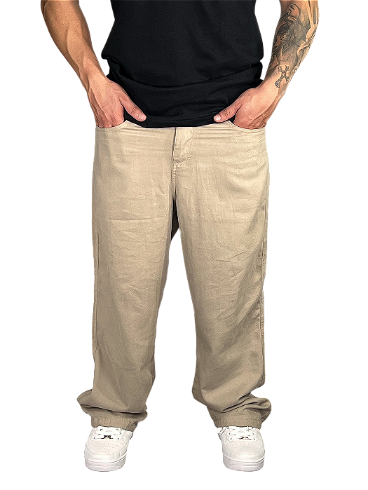 CALÇA JEANS BALÃO CAQUI