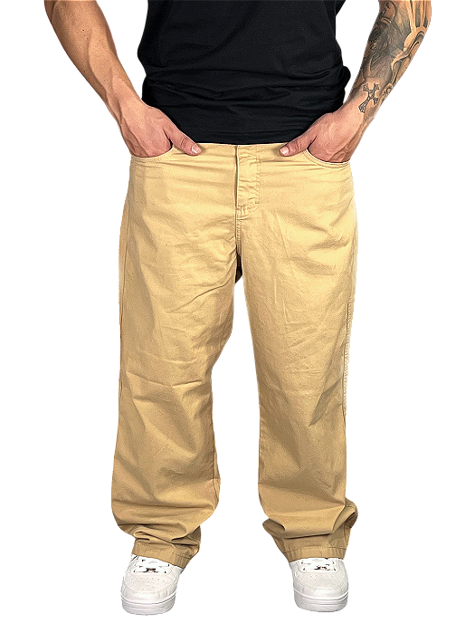 CALÇA JEANS BALÃO BEGE