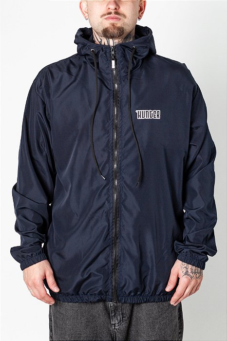 JAQUETA CORTA VENTO STREET LISA HUNTER AZUL MARINHO