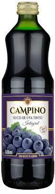 Suco de Uva Tinto Campino 500ml - Integral e 0% açúcar