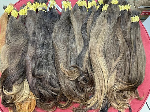 Cabelo Brasileiro Loiro do Sul 50cm / 55cm - KG - Atacado