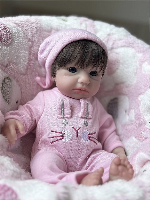 Bebê Reborn silicone sólido kit Loulou