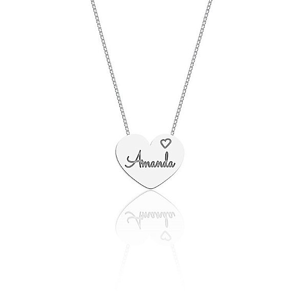 Colar Coração com Nome Personalizado • Prata 925