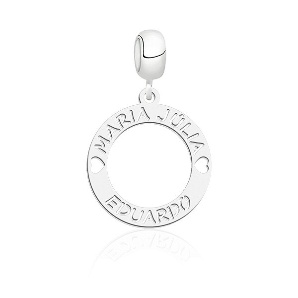 Berloque Personalizado Mandala com Nomes | Prata