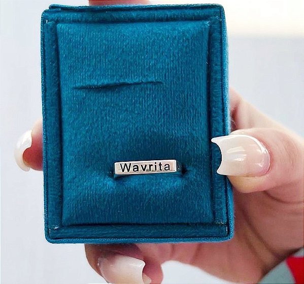 Anel base achatada personalizado • Prata 925