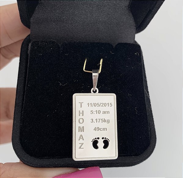 Pingente pezinho dados de Nascimento • Prata 925