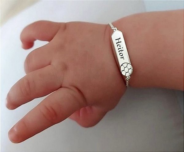 Pulseira infantil Bola ⚽️ modelo 1• Prata 925