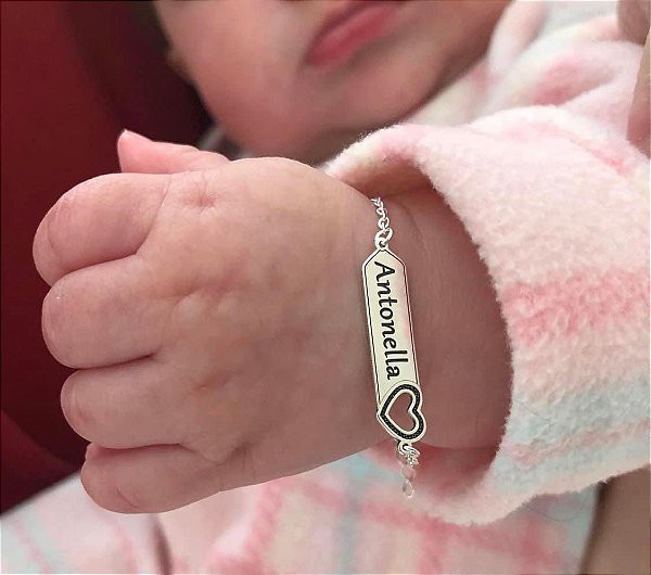 Pulseira infantil coração ♡ • Prata 925