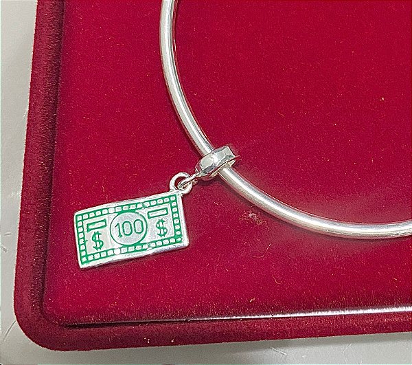 Berloque nota dinheiro Prata 925