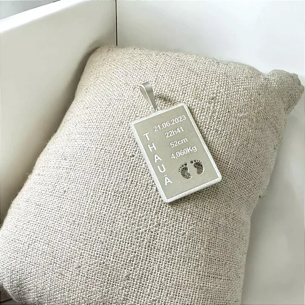 Pingente Dados de Nascimento Prata 925